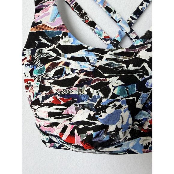 Lululemon Size 6 Multicolor Energy Bra Longline Strappy Sports Bra With Crisscro - Picture 8 of 9